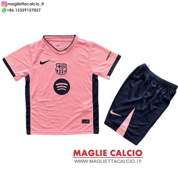nuova Speciale magliette barcellona set completo bambino 2025-2026 Rosa Nero