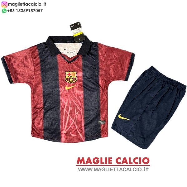 nuova Speciale magliette barcellona set completo bambino 2025-2026 Rosso Nero