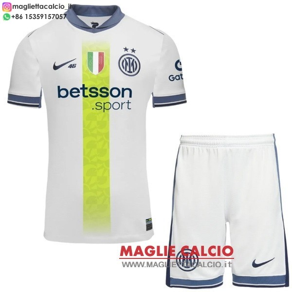 nuova speciale magliette inter milan set completo bambino 2025-2026 bianco