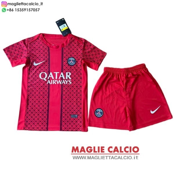 nuova speciale magliette paris saint germain set completo bambino 2025-2026 rosso