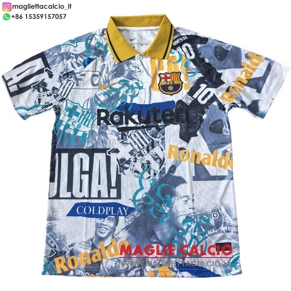 thailandia speciale divisione magliette barcellona 2025-2026 bianco blu giallo