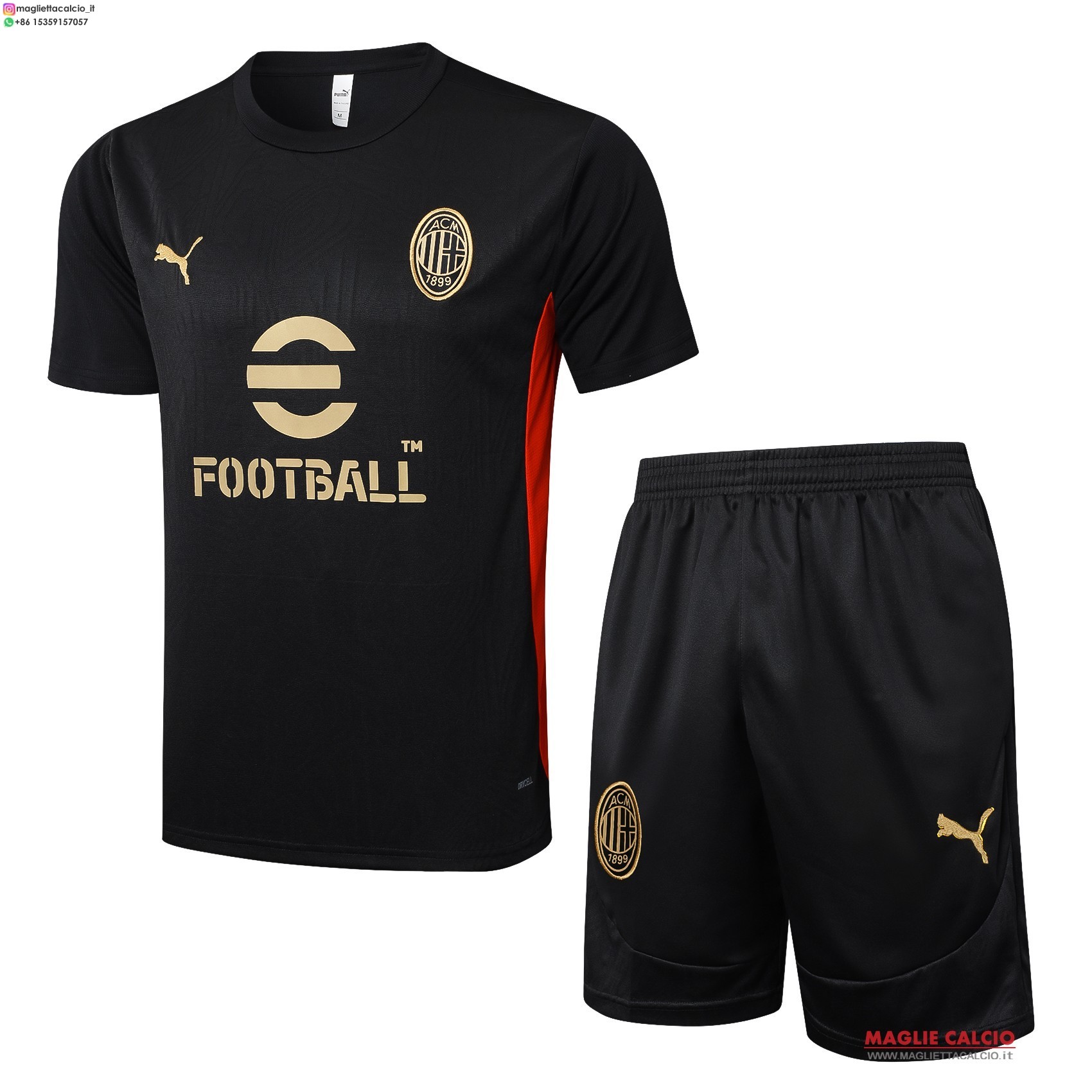 nuova formazione set completo divisione magliette ac milan 2025-2026 Nero II Rosso