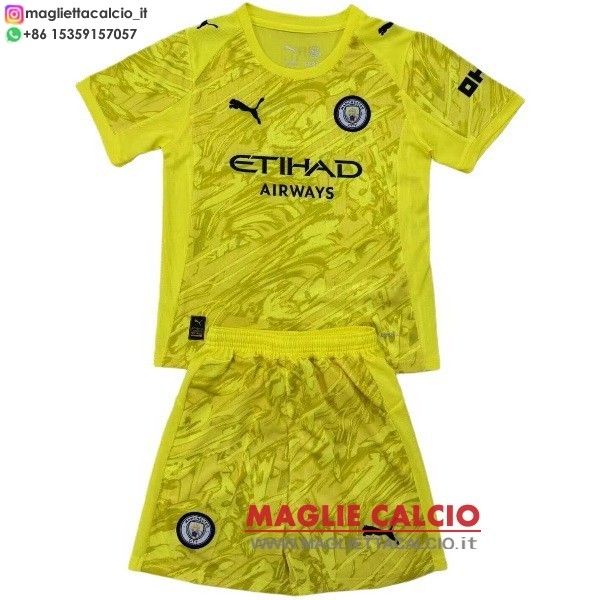 nuova portiere divisione magliette manchester city set completo uomo 2025-2026 giallo