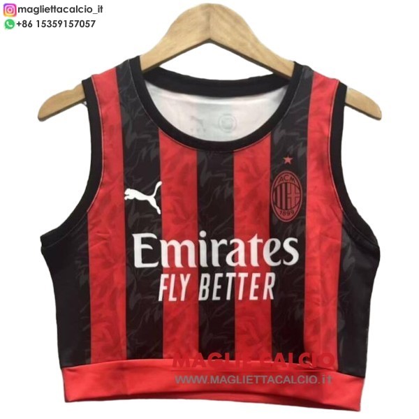 nuova prima divisione senza maniche magliette ac milan donna 2025-2026