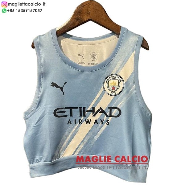 nuova prima divisione senza maniche magliette manchester city donna 2025-2026