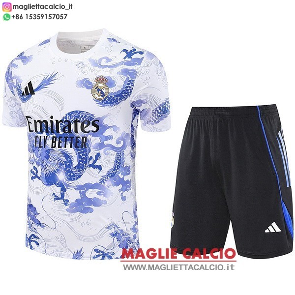 nuova formazione magliette set completo real madrid formazione 2025-2026 Bianco Blu Nero