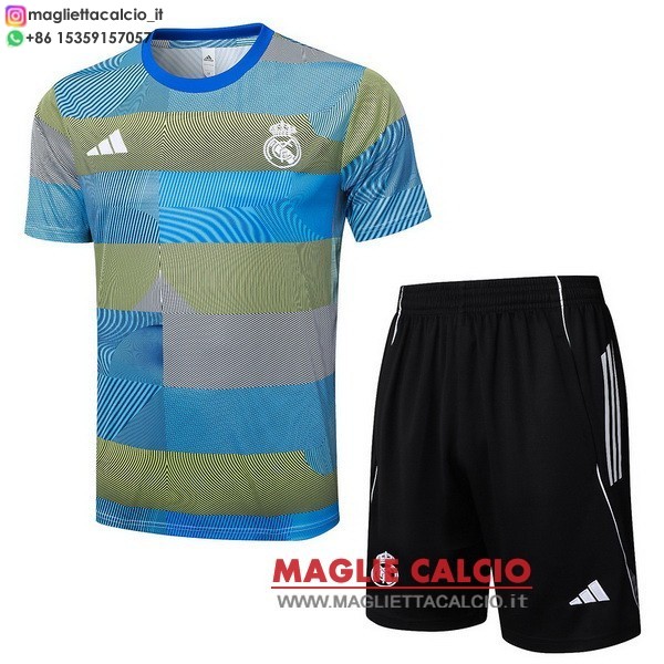 nuova formazione magliette set completo real madrid formazione 2025-2026 Blu Giallo Nero
