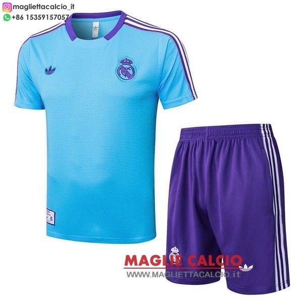 nuova formazione magliette set completo real madrid formazione 2025-2026 Blu Purpureo