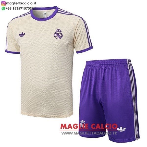 nuova formazione magliette set completo real madrid formazione 2025-2026 Giallo Purpureo
