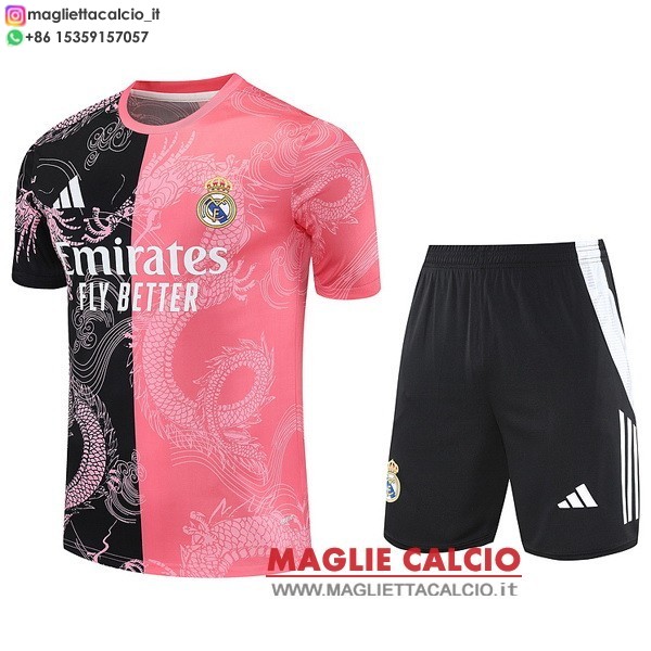 nuova formazione magliette set completo real madrid formazione 2025-2026 Nero Rosa