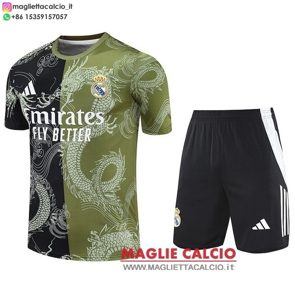 nuova formazione magliette set completo real madrid formazione 2025-2026 Nero Verde