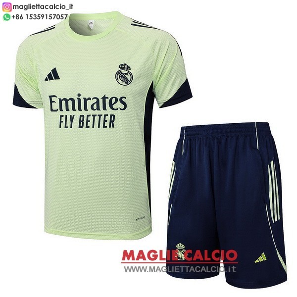 nuova formazione magliette set completo real madrid formazione 2025-2026 Verde Nero