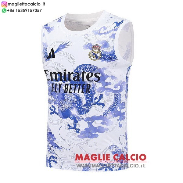 nuova senza maniche magliette real madrid formazione 2025-2026 Bianco I Purpureo