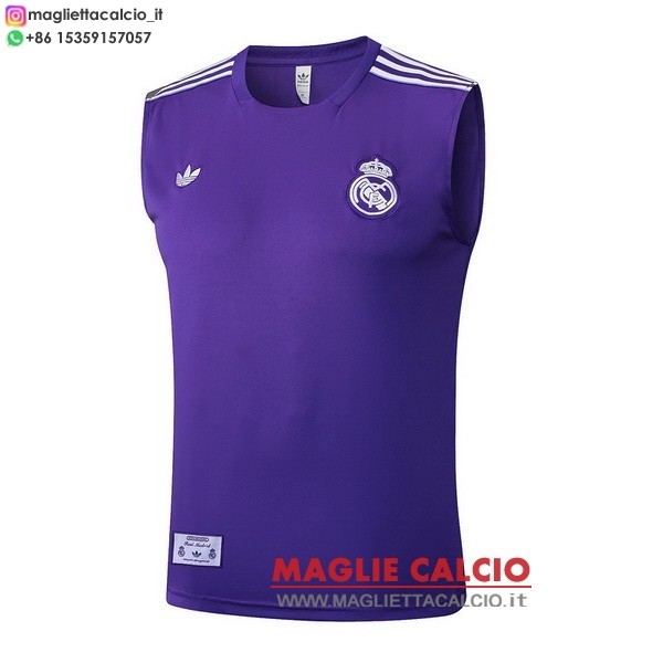 nuova senza maniche magliette real madrid formazione 2025-2026 Purpureo