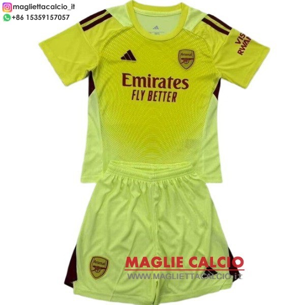 nuova portiere magliette arsenal set completo bambino 2025-2026 Giallo