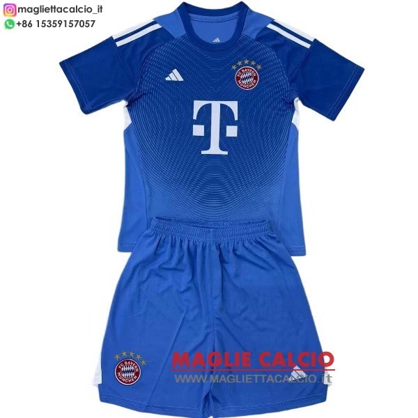 nuova portiere magliette bayern munich set completo bambino 2025-2026 blu
