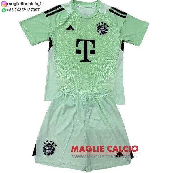 nuova portiere magliette bayern munich set completo bambino 2025-2026 verde