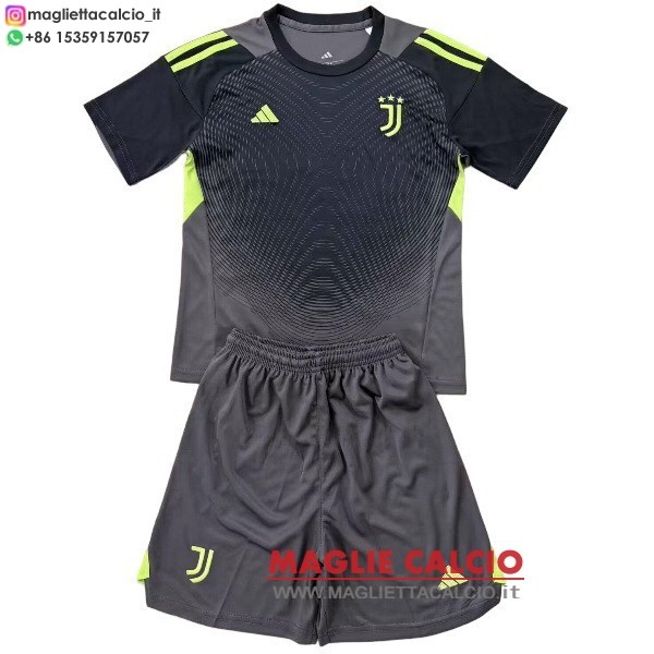 portiere magliette juventus set completo bambino 2025-2026 nero