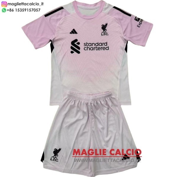nuova portiere magliette liverpool set completo bambino 2025-2026 rosa