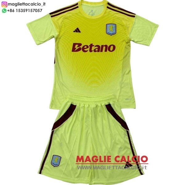 magliette portiere aston villa set completo uomo 2025-2026 Giallo