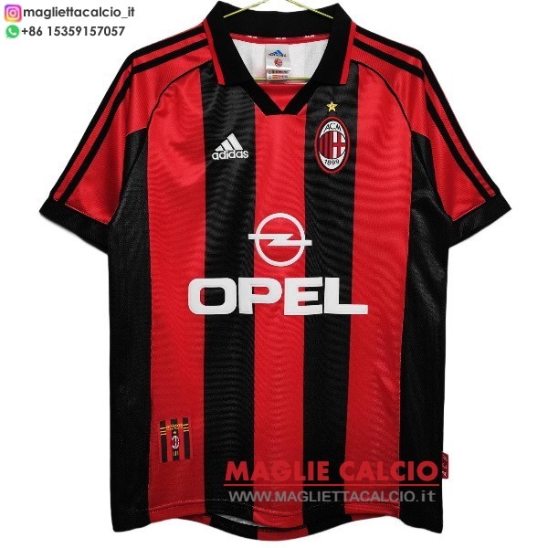 nuova prima divisione magliette ac milan retro 1998-2000