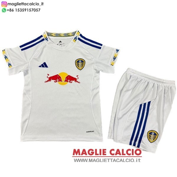 nuova prima magliette set completo leeds united bambino 2025-2026