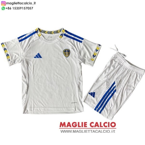 nuova prima i magliette set completo leeds united bambino 2025-2026