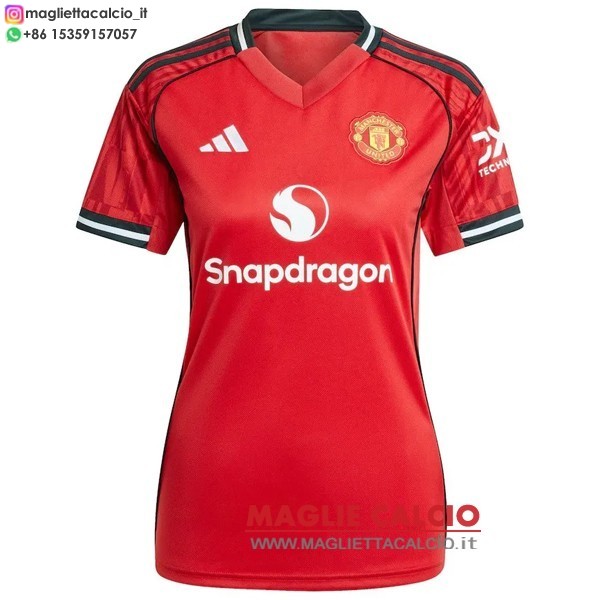 nuova prima divisione magliette manchester united donna 2025-2026