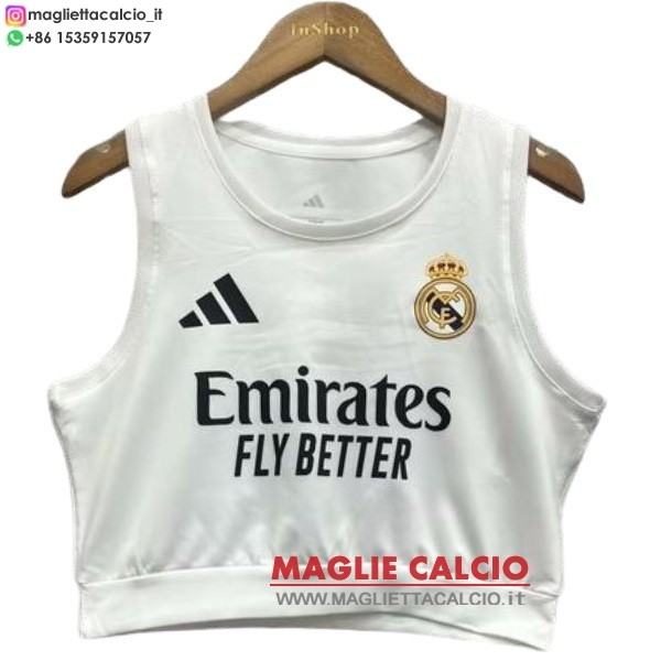 nuova prima divisione senza maniche magliette real madrid donna 2025-2026