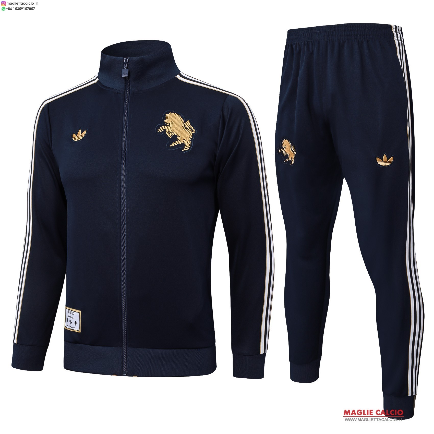 nuova juventus insieme completo Blu Navy bambino Giacca Lunga Zip 2025-2026