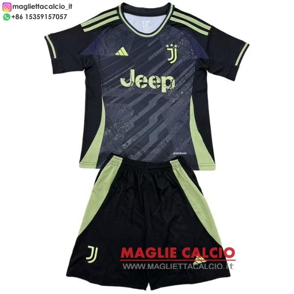 speciale magliette juventus set completo bambino 2025-2026 nero verde