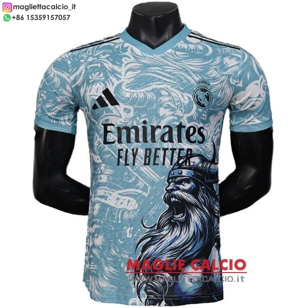 tailandia nuova speciale giocatori divisione magliette real madrid 2025-2026 blu luce