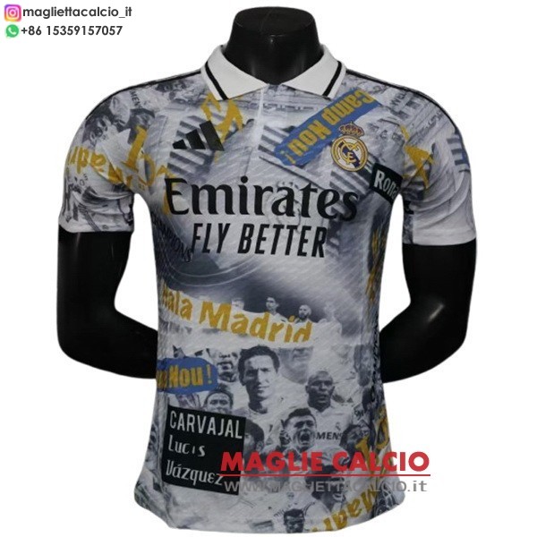 tailandia nuova speciale giocatori divisione magliette real madrid 2025-2026 nero bianco