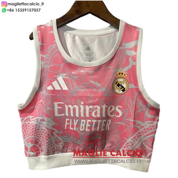nuova Speciale divisione senza maniche magliette real madrid donna 2025-2026 Rosa