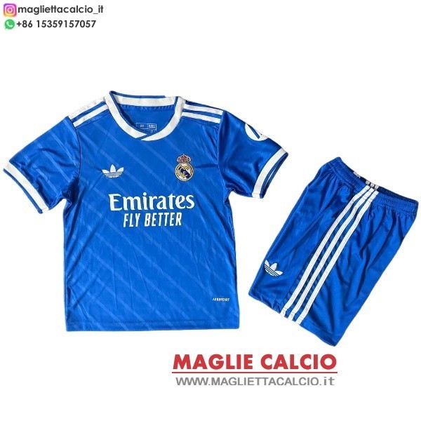 nuova terza maglietta real madrid set completo bambino 2025-2026