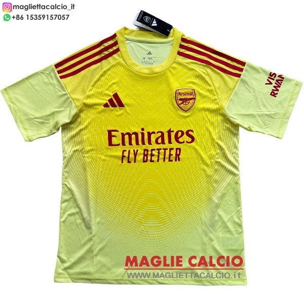 nuova portiere giocatori divisione magliette arsenal 2025-2026 giallo