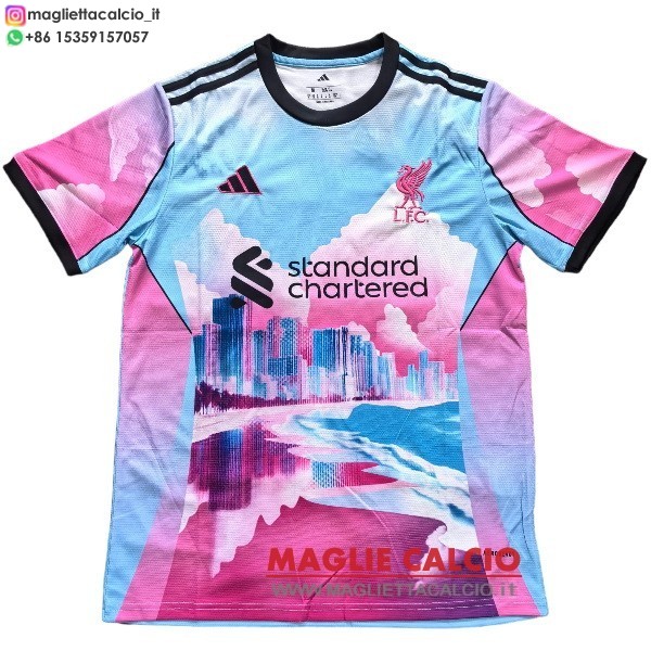 tailandia nuova speciale divisione magliette liverpool 2025-2026 blu rosa
