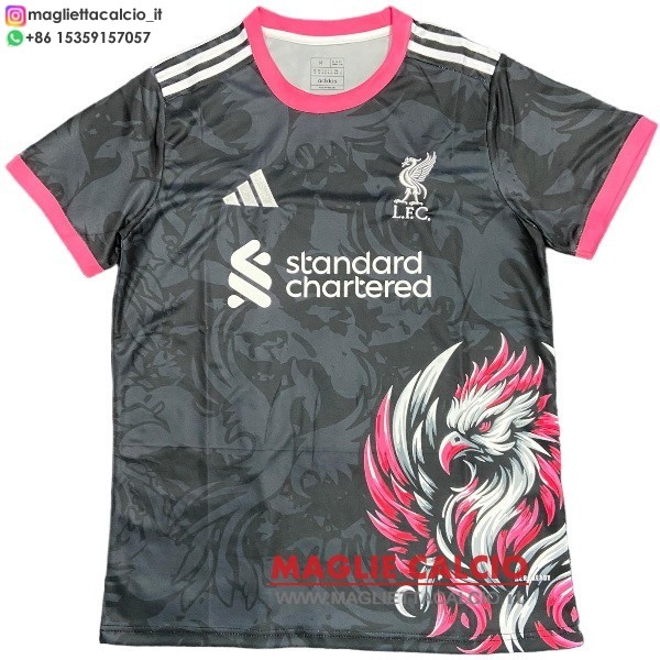 tailandia nuova speciale divisione magliette liverpool 2025-2026 nero rosa
