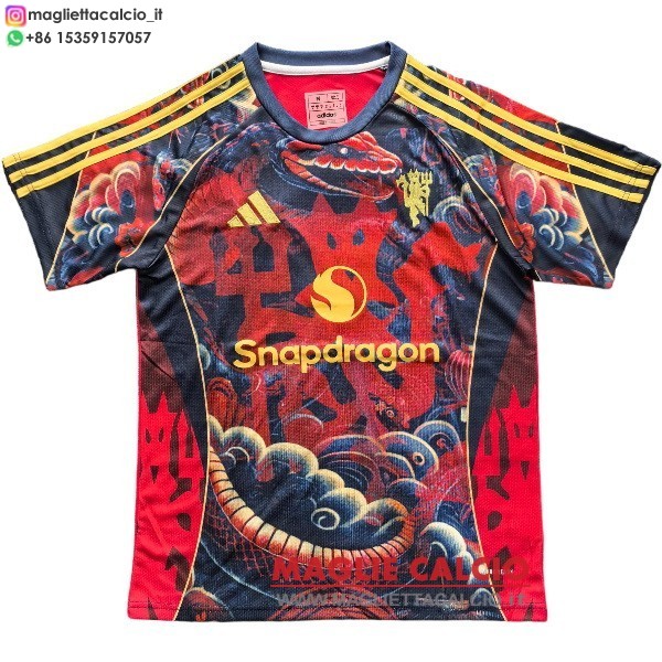 thailandia speciale magliette manchester united 2025-2026 rosso nero giallo