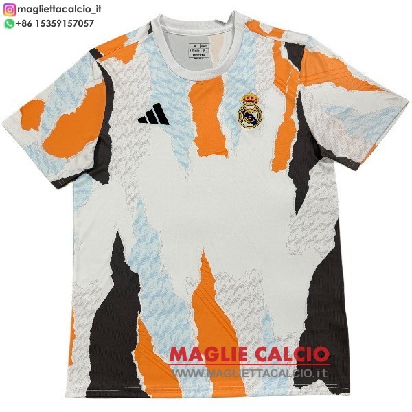 tailandia nuova speciale divisione magliette real madrid 2025-2026 bianco arancione