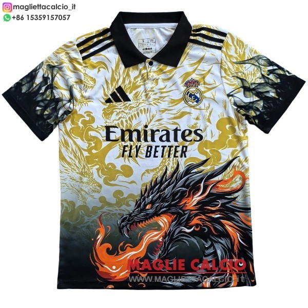 tailandia nuova speciale divisione magliette real madrid 2025-2026 giallo nero arancione