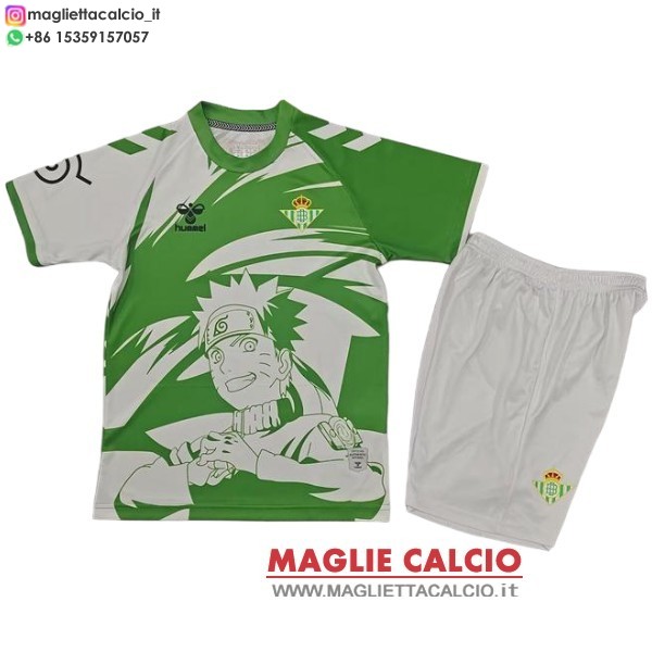 nuova Speciale maglietta set completo real betis bambino 2025-2026 Verde Bianco