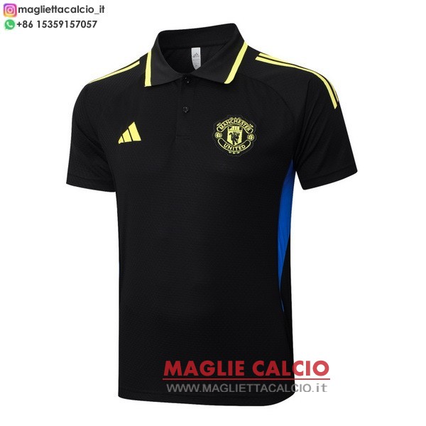manchester united nero giallo magliette polo nuova 2025-2026