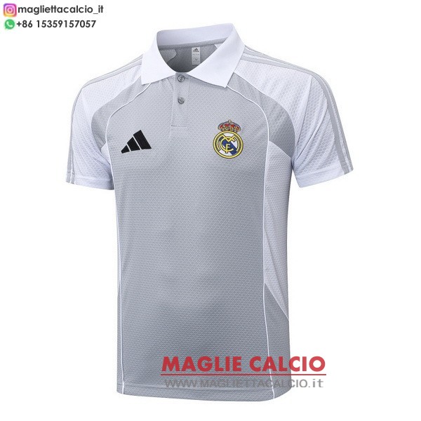 real madrid grigio bianco magliette polo nuova 2025-2026