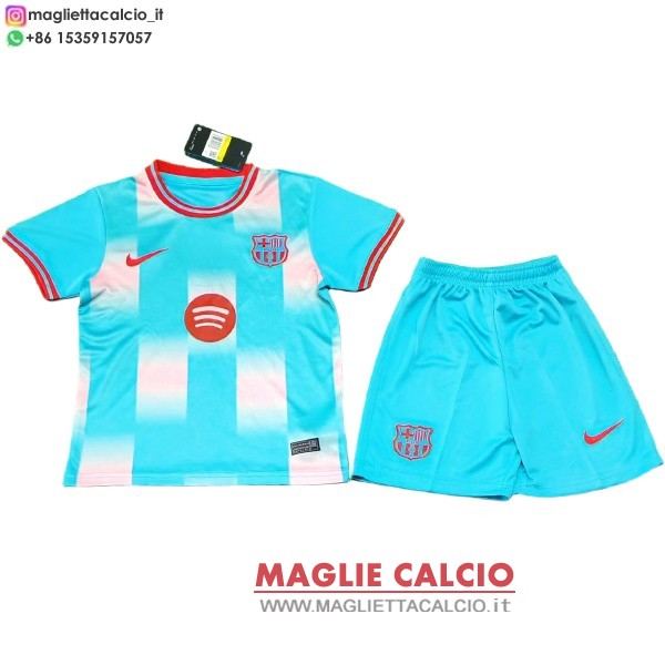 nuova speciale magliette barcellona set completo bambino 2025-2026 blu bianco