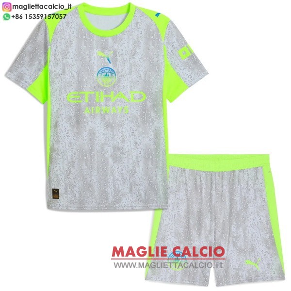nuova terza magliette manchester city set completo bambino 2025-2026