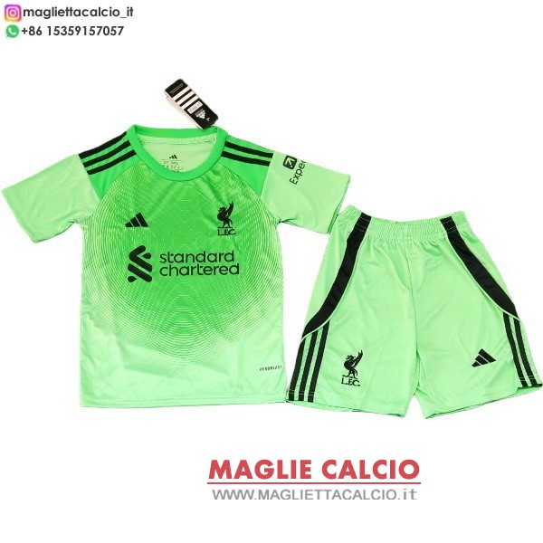nuova portiere magliette liverpool set completo bambino 2025-2026 I verde