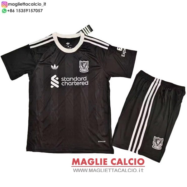 nuova portiere magliette liverpool set completo bambino 2025-2026 nero i