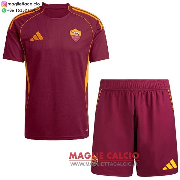 nuova prima magliette as roma set completo bambino 2025-2026