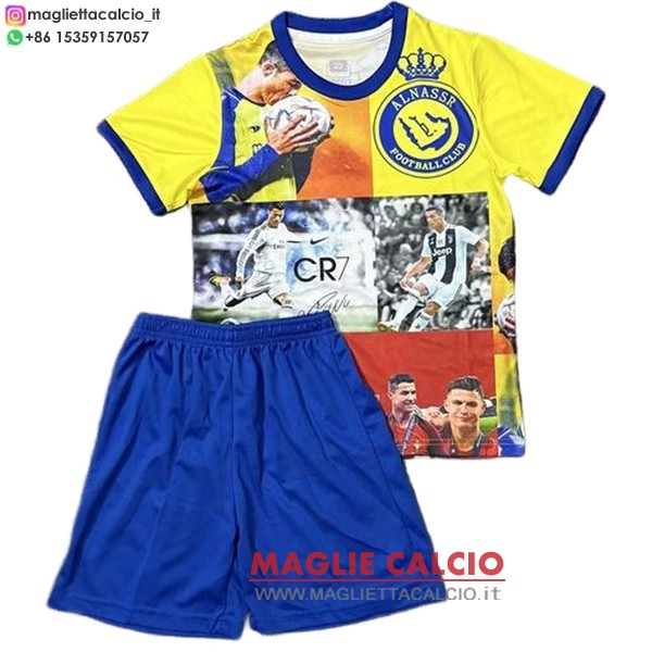 nuova speciale magliette al nassr fc set completo bambino 2025-2026 giallo blu